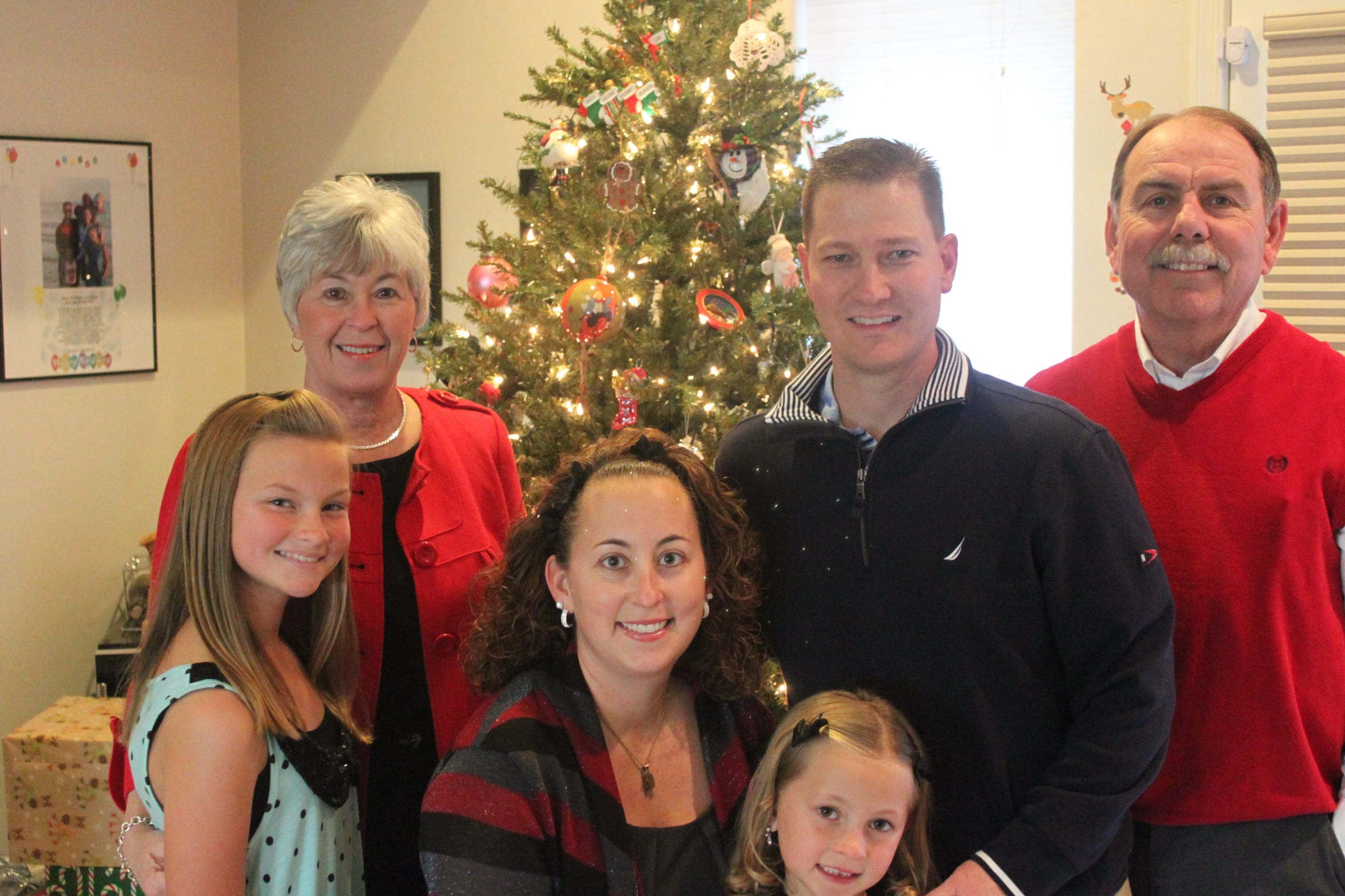 Multi-generational family gathered together at Christmas